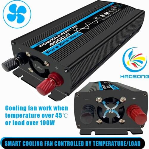 Peak 4000W Car Power Inverter Converter 12V 24V 48V 60V to 220V with LED Display Adapter Voltage Transformer Pure sine wave