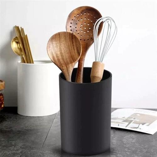 PP Material Black Kitchen Storage Tube hopsticks Spoon Cutlery Drain Holder for Kitchen Storage Rack Tools