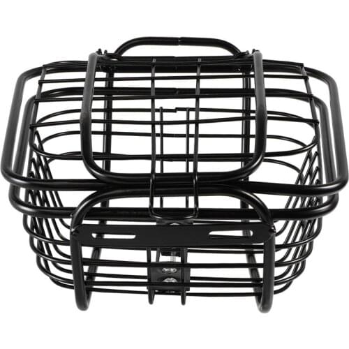 1PC Black Iron Bicycle Basket Bicycle Accessory Storage Basket Bike Basket