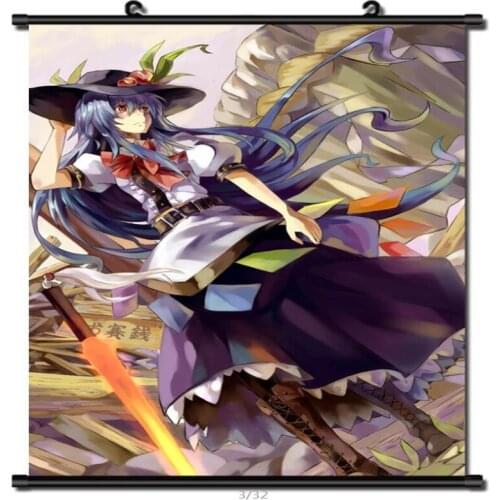 Coscase Japanese Anime TouHou Project Scarlet Weather Rhapsody Hinanai Tenshi Home Decor Wall Scroll Poster Decorative Pictures