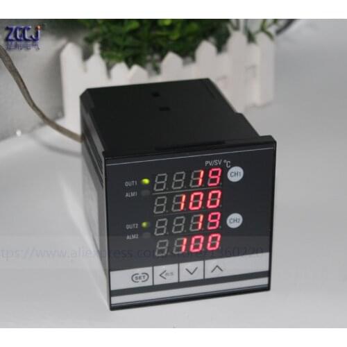 Dual ways 2 ways digital thermostat 2 channels temperature controller with Relay output