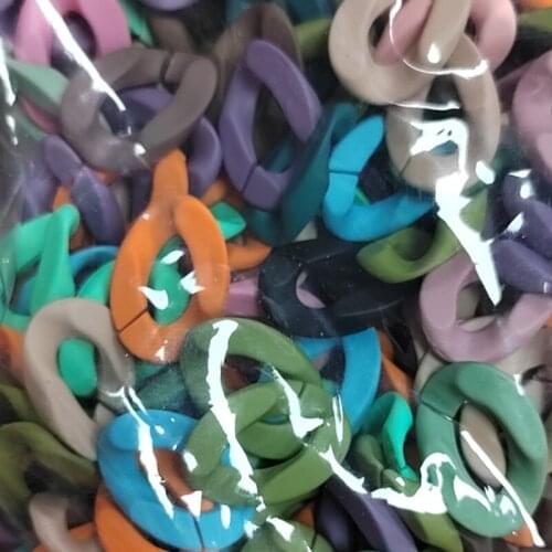 300Pieces 17*23mm DIY fluorescence Acrylic rubber link Chain Connectors.open ring For woman t Jewelry Making Accessories 2021