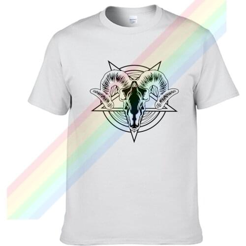Satan Huge Horns Of A Goat Black Logo T Shirt For Men Limitied Edition Unisex Brand T-shirt Cotton Amazing Short Sleeve Tops