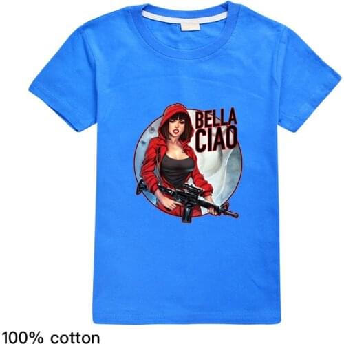 Funny Cartoon La Casa De Papel Movie T-Shirt Tops for Girls Short Sleeve Money Heist Tees TV Kids House of Paper Boys T Shirts