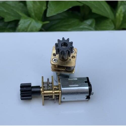 GA12-N20 DC Geared Motor, D Shaft with Plastic 10-teeth Gear, Precision Gear Box Motor 3V 6V for Electronic Door Lock