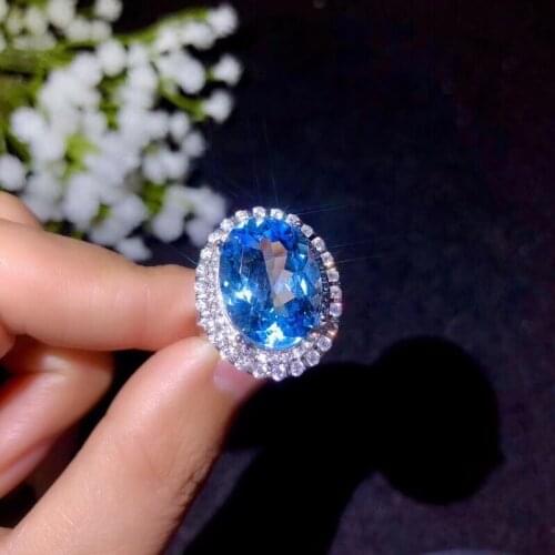 Classic Ring, Natural Topaz Ring, 925 Sterling silver, Simple and exquisite, Atmospheric Fashion Lady Ring