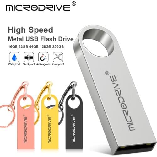 Metal memoria usb flash drive 32GB pendrive 128GB 64GB waterproof pen drive 16GB 8GB flash usb 2.0 cle usb stick key Custom logo
