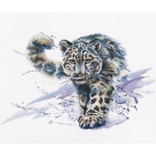 Snow Tiger-Sewing Leopard Animal Top Quality Embroidery Needlework 14CT Unprinted Art Cross Stitch Kits DIY Handmade Home Decor
