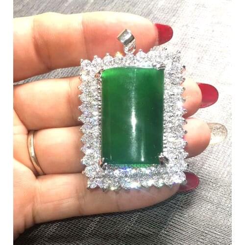 Natural A cargo green emerald brave troops pendants authentic Myanmar emerald pendant necklace men and women