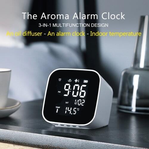 NicetyMeter S602 The Aroma Alarm Clock an alarm clock aroma Auto-Off Aroma Essential Oil Diffuser 12/24H Snooze Desktop clock