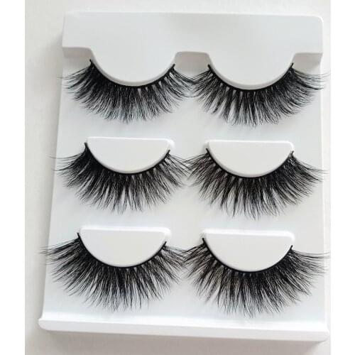 New 3 pairs natural false eyelashes fake lashes long makeup 3d mink lashes extension eyelash mink eyelashes for beauty