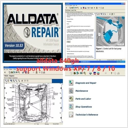 2021 New Hot Sale All Auto-Date Software Alldata And Mit//chell Od5 Software In 640gb Hdd Alldata 10.53v Repair Software