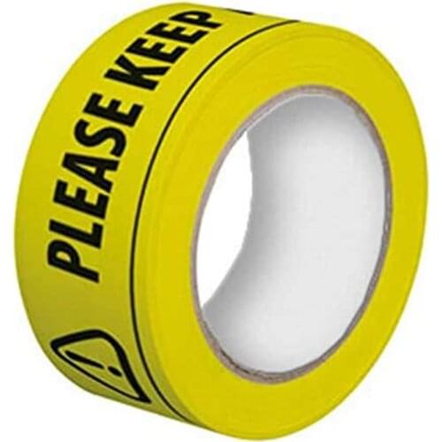 Please Keep A Safety Distance of 2 Meters Floor Tape 33mx48mm Distancing Sticker E65A