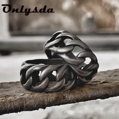 Cool Stainless Steel Men Ring High Quality Spinner Retro Chain Punk Rock Women Accessories Jewelry for Party Gift 300