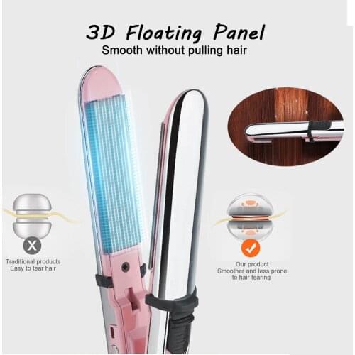 Professional Hair Straight Curling Dual Temperature Adjustable Hair Straightener With Lock Straight Iron Hair Styling