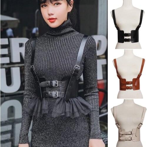 Steampunk Womens Strap Harness Vintage Waist Cincher with Straps Wide Corset Belt Apparel Accessories Belts