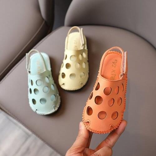 Kids Sandals 2020 New Fashion Girls Shoes Children Boys Pu Hook Loop Anti-slip Tendon Rubber Beach Sandals Baby Shoes Toddler