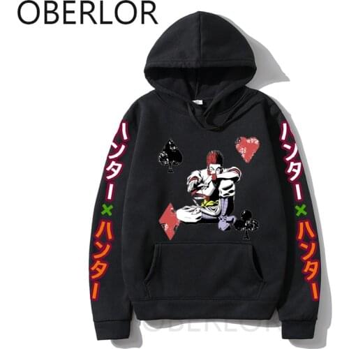 Printed Anime Hunter X Hunter Hoodies Men/women Hipster Streetwear Outfit The Joker Hisoka Hiphop Hood Sweatshirts Tops Clothes