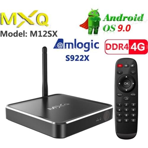 MXQ M12SX Amlogic S922X Smart Android 9.0 TV Box Metal Case 4GB DDR4 32GB ROM 1000M LAN 2.4G 5G WiFi Bluetooth 4K HD Set Top Box