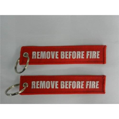 Remove Before Fire Embroidery Keychain/Keyring/Key Ring/Key Chain/Key FOB/Embroidered Key Chain
