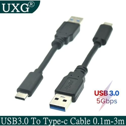 0.1m 1m 2m 3m 3A 5Gbps USB 3.0 Type C Short Cable USBC Data Charging Cord Cable For Tablet Mobile Phone Hard Disk Drive camera