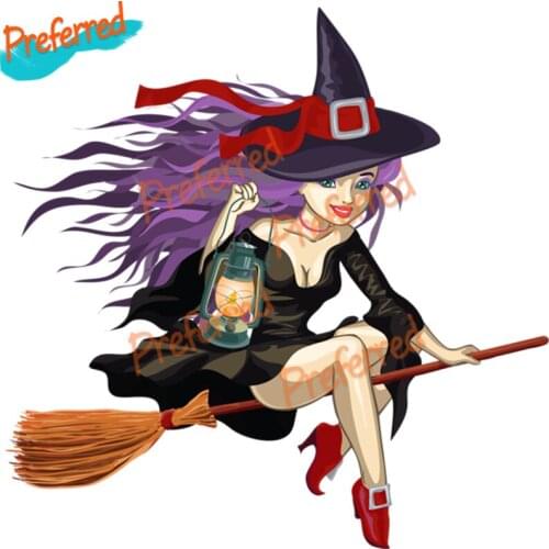 High Quality CK2791#15*15cm Colofrul Witch Decal Motocross Racing Laptop Helmet Trunk Wall Vinyl Car Sticker Die Cutting