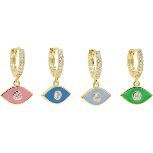Candy Colorful Enamel Fashion Girl Women Jewelry Multi Piercing Lovely Evil Eye Charm Earring