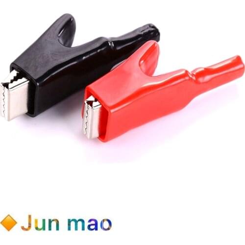 Big finger crocodile clamp 50A high current battery test clamp soft silicone sheath high temperature clamp battery clamp