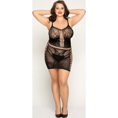 Plus Size Fishnet Body Sock Bodysuit Women Lingerie Erotique Exotic Apparel