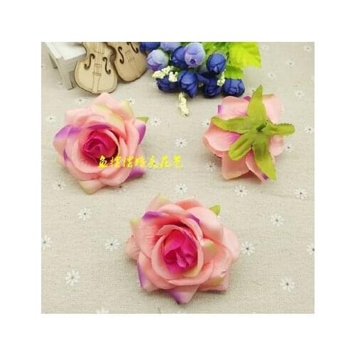010 Home &wedding decoration artificial flowers DIY simulation flower rose head silk false flower wall arch wedding ball 7CM