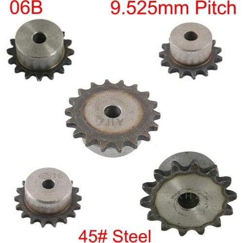 06B 36 37 38 39 40 Tooth 16mm Pilot Bore 9.525mm Pitch Single Row Simplex Conveying Gathering Gear Chain Drive Sprocket Wheel