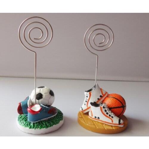 10pcs Basketball Football Name Number Menu Table Place Card Photo Holder Clip Wedding Baby Shower Party Festival Reception Favor
