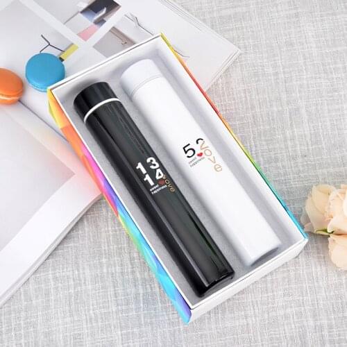2PCS 520/1314 Valentines Day Gift 304 Stainless Steel Coffee Tea Water Thermos Cups Thermal Bottle Thermos wig cup For Couples