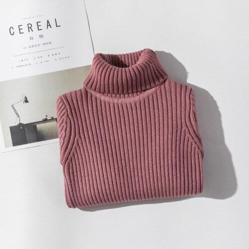 2020 Turtleneck Clothes Baby Boys Girls Sweaters Winter Girl Long Sleeve Kids Autumn Sweater For Children Tops Solid Color Warm