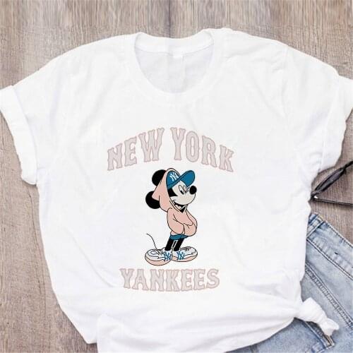 2021 Mickey Mouse Print Tshirt Disney Tee Shirt New York Style Hip Hop Tees Top For Women Short Sleeve Dropship Clothes Female