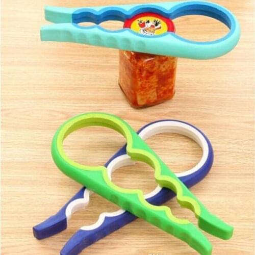 4 in 1 Handy Anti-slip Can Lid Screw Opener Bottle Opener for Pop/Beer Bottle Jar Kitchen Twist Tool Bottle Cap Launcher