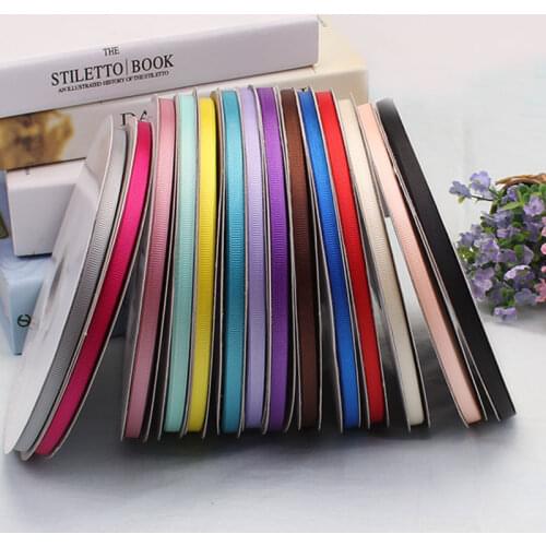 6mm Grosgrain Satin Ribbons Wedding Christmas Party Decorations DIY Handmade Rose Flowers Bow Craft Ribbons Card Gifts Wrapping