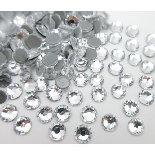 AAAAA Top Quality SS3-SS40 Hot fix DMC Crystal clear flatback glass Strass rhinestone hotfix iron on garment diy decoration