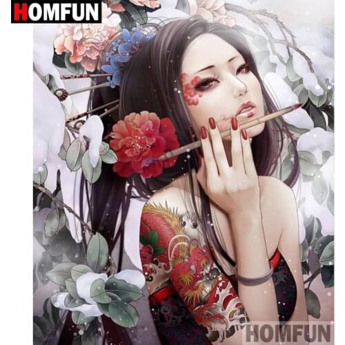 HOMFUN 5D DIY Diamond Painting Full Square/Round Drill "Flower girl" Embroidery Cross Stitch gift Home Decor Gift A08283