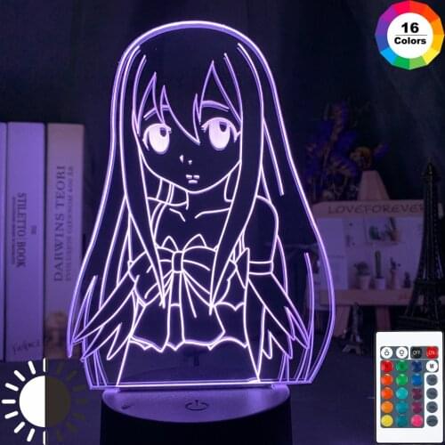 Anime Fairy Tail Ultear Milkovich Figure Led Night Light Lamp for Girls Bedoom Decor Usb Battery Powered Nightlight Dorm Deco