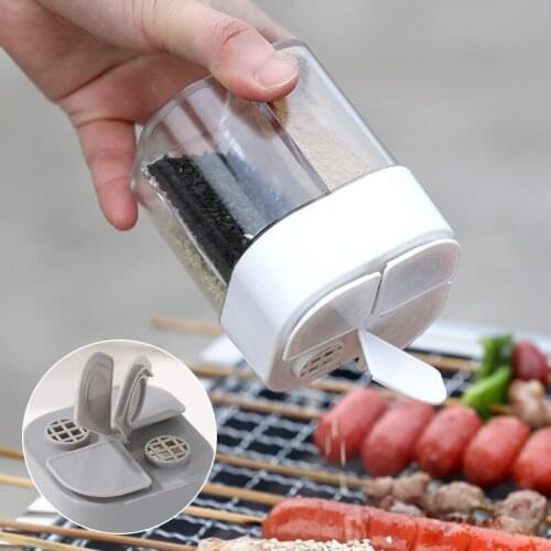 Four-In-One Clamshell Seasoning Jar Jars With Lips Four-Division Grid Seasoning Box Portable Outdoor Barbecue Accessories