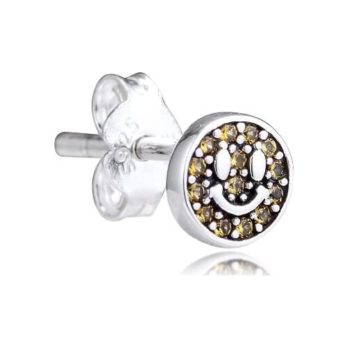 CKK Earrings My Smile Single Stud Earring for Women Sterling Silver 925 Jewelry aretes Pendientes kolczyki Earing Brincos