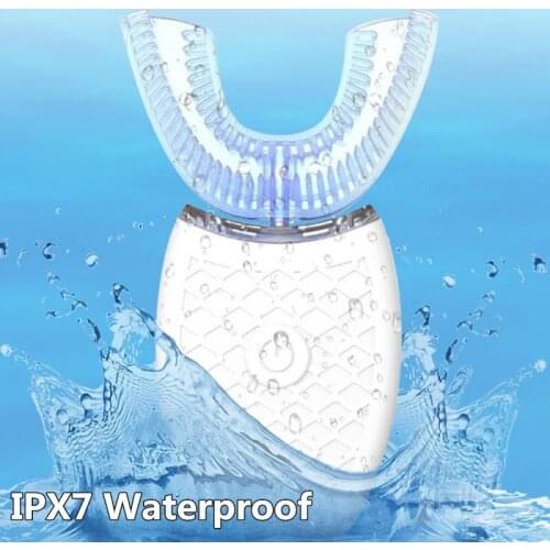 360 Degree Smart U-shaped Electric Toothbrush Ultrasonic Cleaning USB Rechargeable Silicone Toothbrush Teeth Whitening Tools