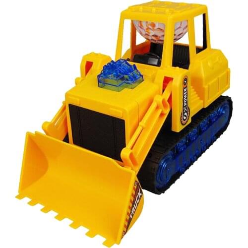 Electric Excavator Engineering Car Model Music |& LED Light Batteries Powered Bulldozer Childrens Toys