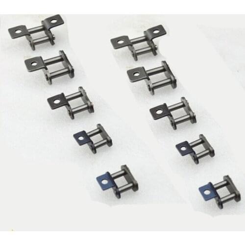 2pcs Transmission Chain Joint Bent Plate / Straight Single-side Single-hole Double-hole 06B /08B /10A /12A 304 Stainless Steel