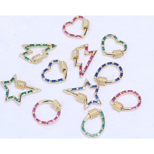 Juya DIY Creative Pendant Carabiner Locks Lobster Screw Clasps Accessories For Hanging Chains Fashion Charms Jewelry Making