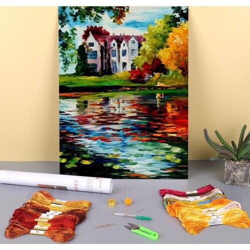 Crawley - West Sussex, England Printed Canvas 11CT Cross-Stitch Embroidery Kit DMC Threads work Craft Painting Design