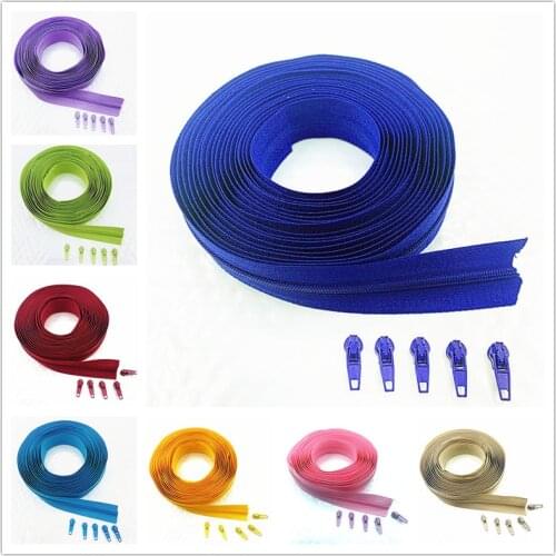 Zíper de bobina de nylon com 20 peças, zíper de 10 metros e 25 cores, fecho automático, zíper, suprimentos para artesanato de c