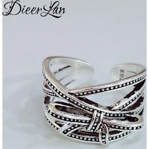 Personality Punk Silver Color Large Bow Rings for Women Boho Jewelry Engagement Rings Wholesale
