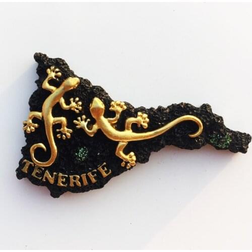 Spain Tenerife Creative Three-dimensional Lizard Map Tourism Memorial Decoration Crafts Magnetic Fridge Magnet